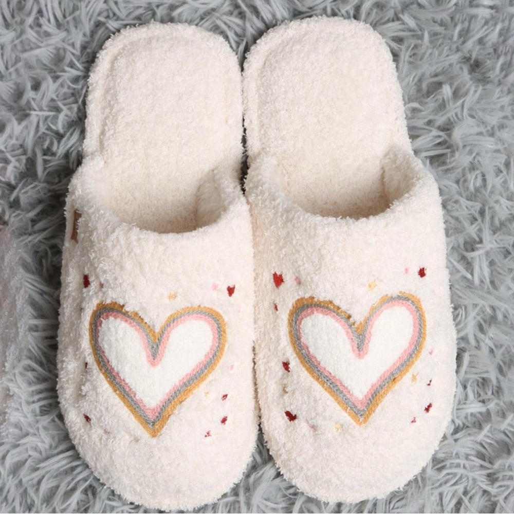 COMFYLUXE Heart Embroidered Luxury Soft Slippers
